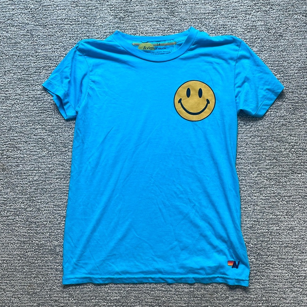 Kids Aviator Nation smiley face t-shirt